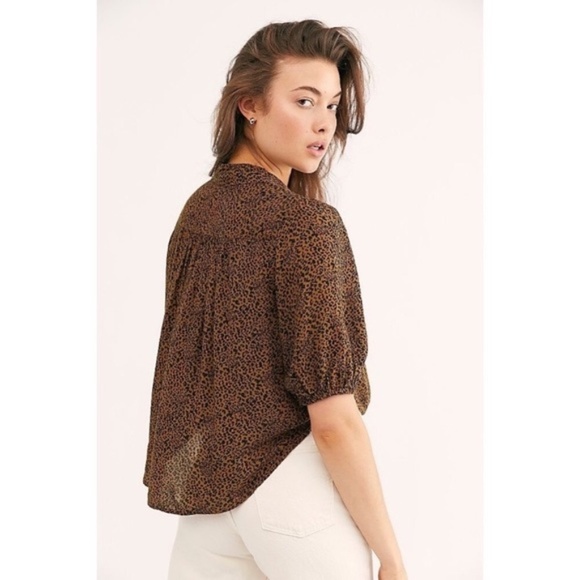 Free People Celia leopard Printed Blouse - Picture 4 of 4